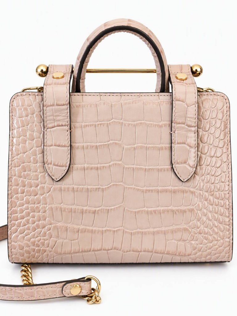 Euc Strathberry Nano Tote Peony Pink Croc Embossed — image 2 of 6